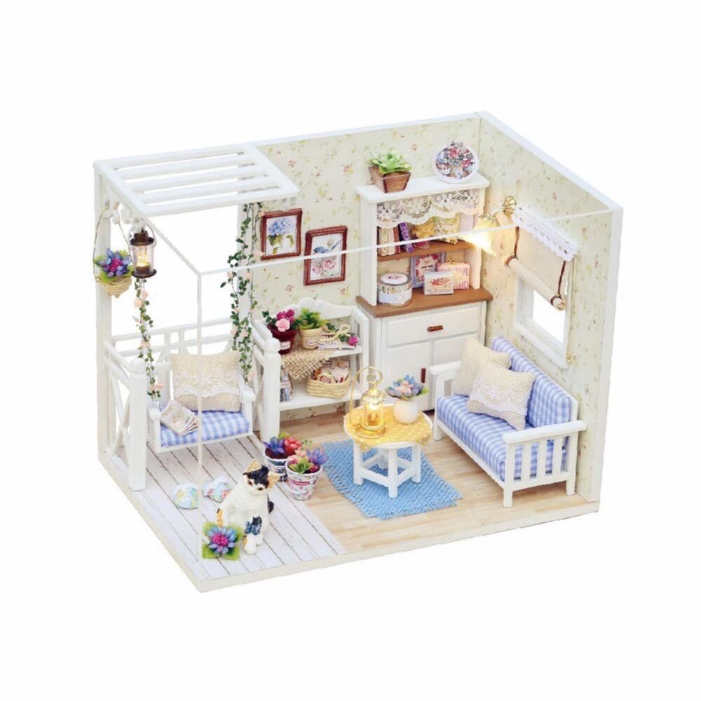 Diy Miniature Dollhouse Kit With Furniture, 1:24 Scale Creative Room Mini Woode